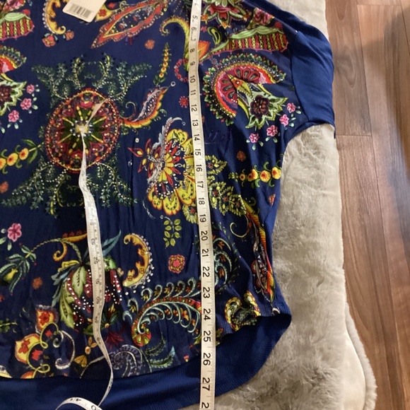 NWT Desigual multi color top with 3/4 sleeve size XL - Picture 6 of 7